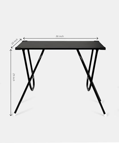 LMZ Multipurpose Portable & Foldable Black Wooden Table Desk for Home & Office (60D x 90W x 75H Centimeters) - Image 2