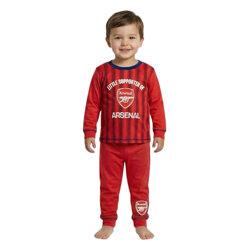 Arsenal FC Toddler Boys Pyjamas Kids Football Pyjama Set Long Sleeve Top & Bottoms Cotton Nightwear Ages 12–18 Months to 3–4 Years (2-3) Red