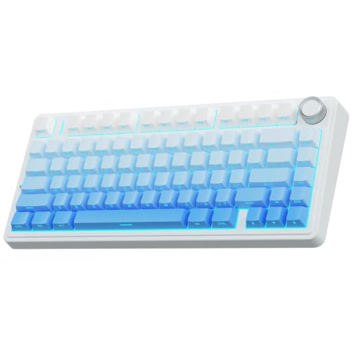 Image of AULA F75 75% Wireless RGB Backlit Tri-Mode Gaming Mechanical Keyboard with Knob | 80 Keys Compact Keyboard, Pre-lubed Gasket Hot-Swappable | Bluetooth /2.4GHz /Type-C | Comic Keycap - Reaper Switches