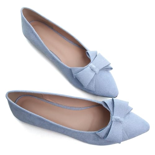 Image of SAILING LU Women's Bow-Knot Pointed Toe Ballet Flats