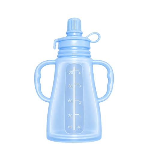 Kemi Goods Gourde Compote Réutilisable en Silicone 120 ml Bleu Sans BPA