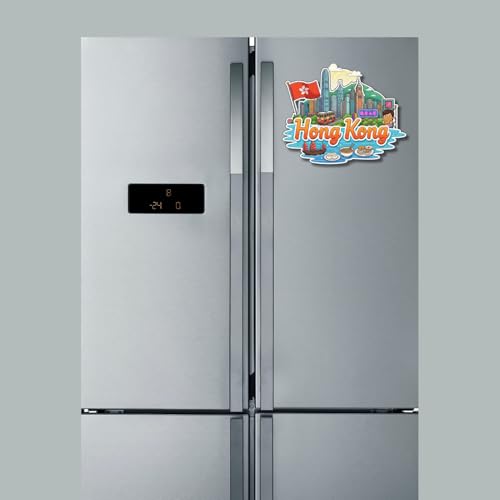 Image of Premium Laser Cut MDF Fridge Magnet for Home Decor, Vibrant Layered Travel Artwork Souvenir Gift with Strong Magnetic Hold, Refrigerator Decoration for Kitchen & Office - Hong Kong