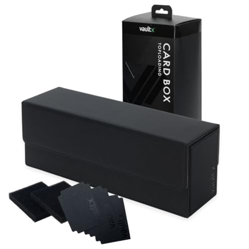 Vault X Trading Card Storage Box, Premium Exo-Tec Material, Detachable Magnetic Lid, Dividers & Foam Fillers