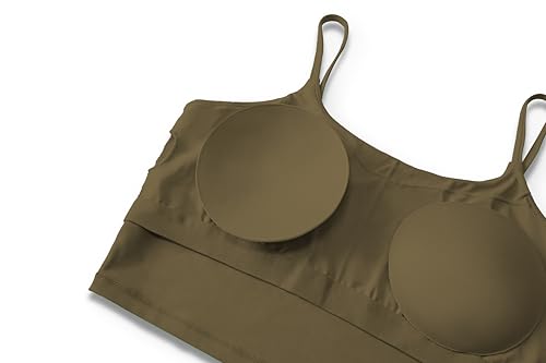 Image of ECOPARTY Wirefree Padded Yoga Sports Bra for Women - Moisture Wicking Quick Dry Workout Crop Tank Camisole