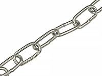 Faithfull Kettenrolle aus verzinktem Stahl mit A-Glied – Geschweißte Stahlkette nach DIN 5685, rostbeständig – 2,5 Meter Länge, 6 mm Durchmesser, 250 kg Tragkraft