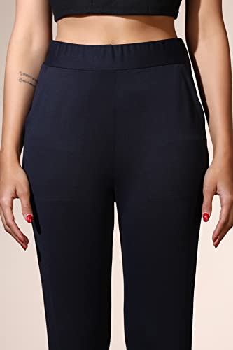 Image of Leriya Fashion Women's Western Trouser Pant | Solid Stretchy Lycra Tapered Trousers with 2 Front Pockets | Regular Fit Trouser for Professionals | Casual | Wear for Ladies