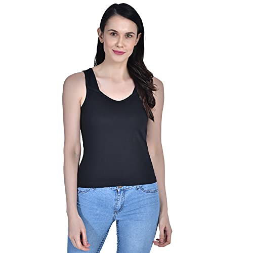 Image of Women's Regular Fit Sleeveless Cotton Camisole Slip Spaghetti Pack of 1