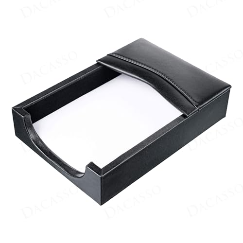 Porte-notes en cuir noir Dacasso pour l'organisation de bureau - 3