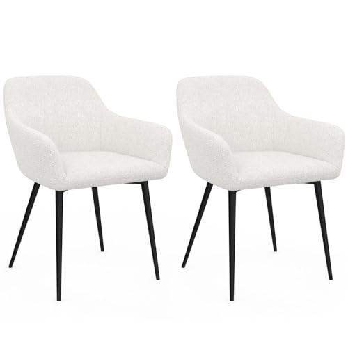 IDMarket - Lot de 2 chaises de Salle à Manger, fauteuils de Table Shelia en Tissu Bouclette
