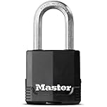 MASTER LOCK Heavy Duty Padlock, Security Level 8/10, Outdoor, Keyed, Covered Laminated Steel, Weatherproof, Medium Shackle