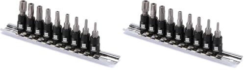 Image of MIXPOWER 9 Pieces 1 /4 inch Drive Torx Bit Socket Set, Tamper-Proof Torx Bit Sockets, CR-V Sockets & S2 Steel Bits, TT10 - TT50 (Pack of 2)