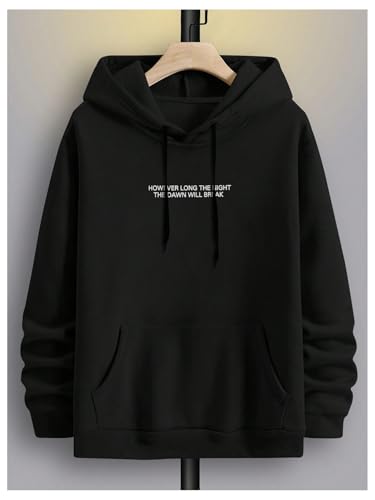 GORGLITTER Men's Graphic Hoodies Y2K Floral Slogan Print Drawstring Kangaroo Pocket Pullover Sweatshirt2