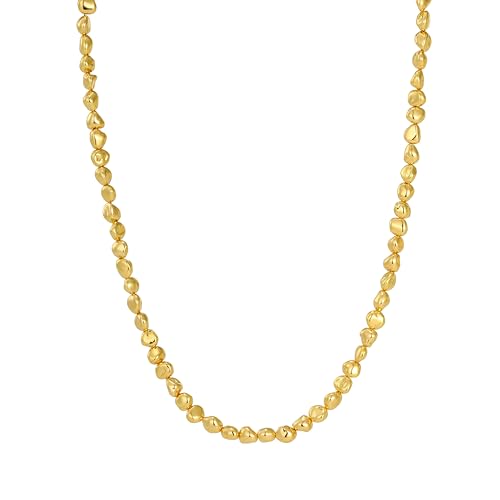 YAMEEGO 18K Gold Beaded Necklace for Men Dainty Small Bead