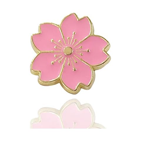 ROSTIVO Cherry Blossom Lapel Pin Enamel Pins for Backpacks Cute Tiny Flower Brooch Pin for Women (Pink) Cover