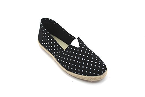 Espadrillas toile couleurs rouge noir bleu pois pour l'été