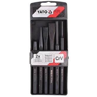Yato YT-4712 Chisel And Punch Set|Cutting|Punching||Industrial tool|Automotive|Power Tools|Home Tools|hand tools|Repair Tool|Chisel and Punch Set|Workshop Tools|CrV 60|Taper Point End|Black Finish 1