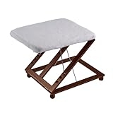 MEDOSAN Relax-Hocker | Fußhocker | Polsterhocker | 3fach höhenverstellbar | mit Kuschelbezug | Pouf