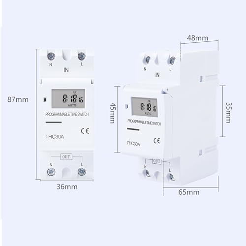 Interrupteur horaire programmable 48V à double puissance 16A 30A - 5