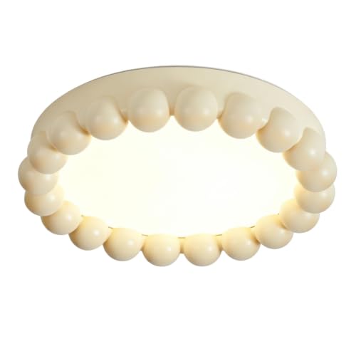 Plafoniera a incasso rotonda LED, design a bolle in resina color crema