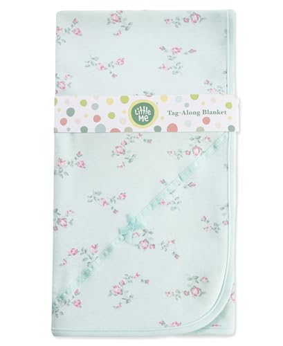 Image of Little Me Blankets for Baby Girls' Floral Spray Swaddling Receiving Blanket