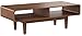 Hives and Honey Dexter Mid-Century Modern Coffee Table, Solid Wood with Open Storage, Easy Assembly, 48” Wide Retro Living Room Accent Furniture, Walnut