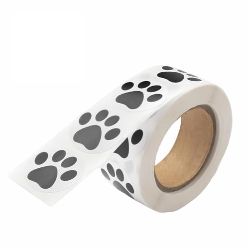 500 Pezzi Adesivo Zampa Cane, 2,5 cm Adesivi con Impronte di Zampe, Zampa Adesivi Etichette per Libri Laptop Bottiglie Buste Forniture per Artigianato Fai-Da-Te