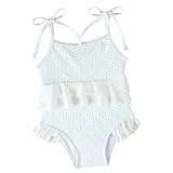 Generisch - für Mädchen, modisches ärmelloses Tanktop mit Spitzenbesatz, süße Strandbekleidung für Babys Kleinkinder (White, 3-6 Months)