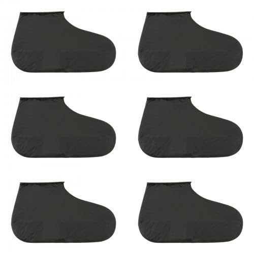 Amexo 3 Pares Cubre Zapatos Impermeable, Negro Cubrezapatos de Silicona Cubrezapatos Reutilizables Cubrezapatillas Antideslizantes para Mujeres Hombres Lluvia Día de Nieve Playa