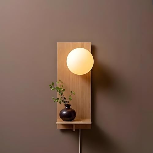YUPIN Nordic Round Wall Lamp with Glass Shade G9 Modern Spherical White Wall Light Wabi-sabi Minimalist White Wall Lamp for Mirror Lights Bedrooms Living Rooms Dining Rooms Corridors Lighting(Matte,1