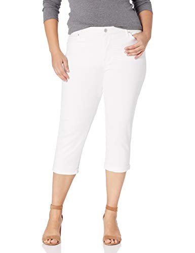 Vintage America Blues Women's Misses Vintage Roll Cuff Capri, Bright White, 8 Regular