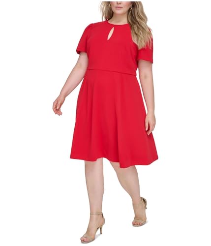 Image of Tommy Hilfiger Women's Belted Fit and Flare Midi Dress