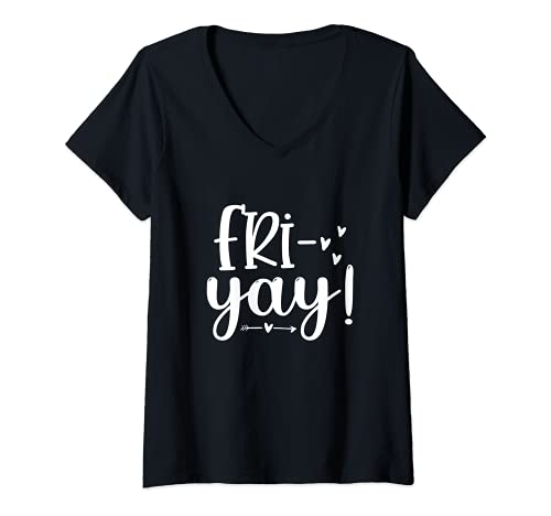 Mujer Vie-Yay! Profesores Divertidos Día de fin de semana de la semana Maestros Camiseta Cuello V