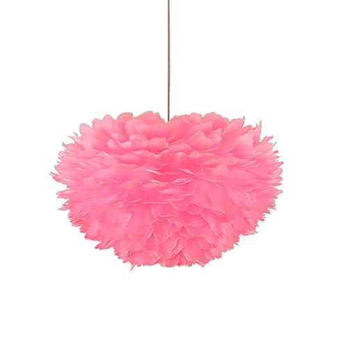 Plafonnier LED plume rose anti-éblouissement Feng Shui pour apaiser la chambre des enfants