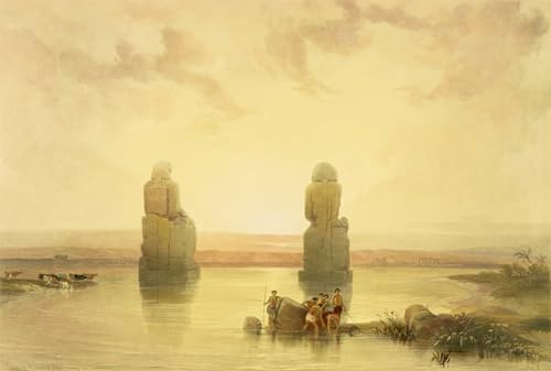 Tableaux de maître affiche Les colosses de Memnon David Roberts reproduction premium 60x90