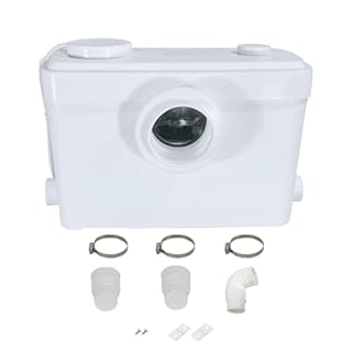 WinZo 750W Macerator Sewerage Pump with 3 Water Inlets for Rear Outlet Toilet Basement Kitchen Bathroom Sink Laundry Machine Disposal