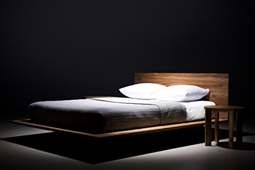 MAZZIVO Slim Hochwertiges Holz Bett schlicht & zeitlos filigran modern edel & elegant - italienisches Design 120 140 160 180 200 Überlänge Eiche Erle Buche Esche Kirschbaum (Erle, 200 x 200 cm) – Bild 5