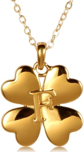 A-Z Initial Necklace for Women - 22mm Floral Motif Pendant 18K Gold Plated Brass - 26 Alphabet Letter Charms - 20 Inch Adjustable Chain - Birthday Mother's Day Gifts​​