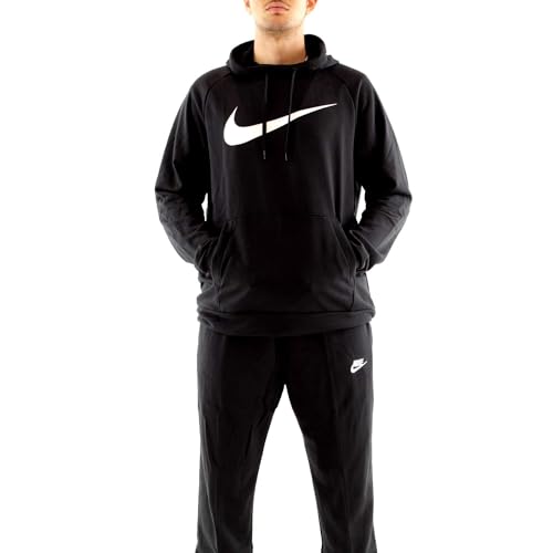 Nike Herren Dri-fit Hooded Sweatshirt, Black/(White), L EU