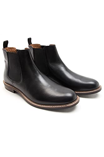 Red Tape Thomas Crick Men's 'Bateman' Formal Chelsea Boots, Classic, Comfortable and Stylish Boots for Any Occasion, Made with Leather (Black/Black Suede/Tan Suede/Tan), Black, 44