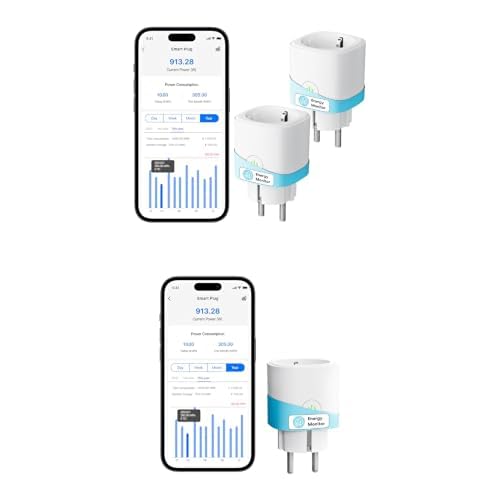 Meross Smart WLAN Steckdose mit Strommessung,16A, Zeitschaltuhr, Mini-Größe
