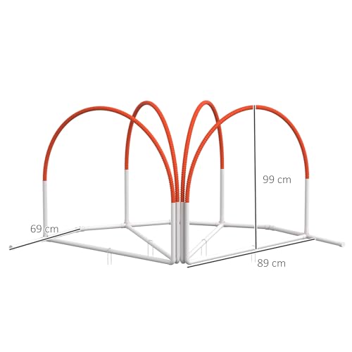 PawHut Agility Set Hunde 4-teiliges Agility-Ausrüstung für Hundetraining Steckhürdenset mit Slalomstangen Tragetasche Trainingszubehör Koordinationstraining Agilityset für Spiele Training