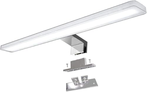YIQAN LED Spiegellicht 30cm für Badezimmer, 8W 880lm Neutralweiß 4000K, IP44 Wasserdicht, 3 Montagearten: Wandmontage, Schrankaufsatz oder Spiegelclip, 230V