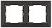 Produktbild Mutlusan Candela - 2 fach Rahmen/Steckdosenrahmen/Schalterrahmen · Schwarz matt/Dunkel · horizontal/waagerecht · Unterputz/Up/Einbau/Wandeinbau