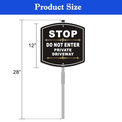 Panneau de signalisation Stop Do Not Enter Private Driveway en aluminium durable