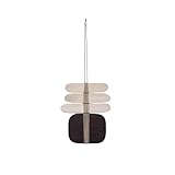 Bloomingville Oak Wood and Jute Wall Hanging Decor with Rope Hanger, Bleached and Espresso Finish