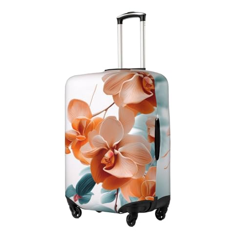 Teal And Orange Flower Print Luggage Suitcase Covers Elastic Washable Luggage Protector Luggage Covers For Suitcase2