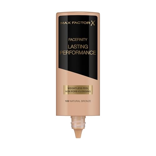 Max Factor Lasting Performance Foundation Natural Bronze 109 – Langanhaltendes Flüssig Make-Up – Für die perfekte, schwerelose Grundierung – 1 x 35 ml (1er Pack)