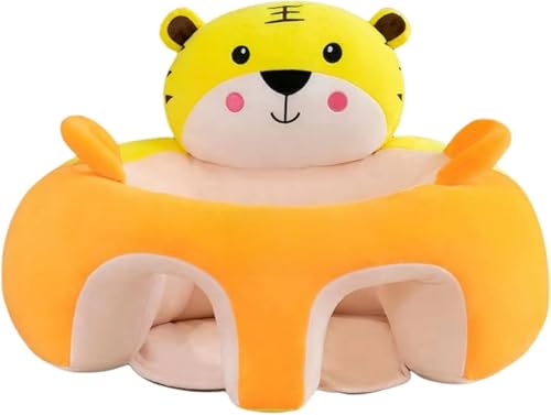 Hueyausベビーチェア ベビーソファー お座り練習チェア 赤ちゃんソファ 赤ちゃん椅子 転倒防止 滑り止め 低反発 ぬいぐるみ ふわふわ 洗える 椅子 クッション 安定感 安全 (タイガー)