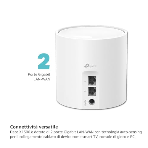 Deco X1500(3-pack) Router WiFi 6 Mesh AX1500Mbps, 2 Porte Ethernet Gigabit, Controllo Parental, Router e Ripetitore, Compatibile con Amazon Alexa, 3 Pezzi con Copertura Fino a 520 ? - Powerline - Immagine 4