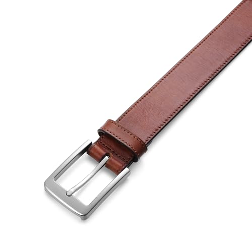Image of MILORDE Men's Genuine Leather Dress Belt, Handmade, 100% Cow Leather, Fashion & Classic Designs for Work Business and Casual